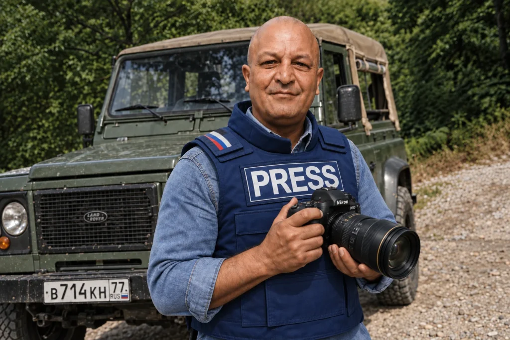 Mohamed Bourbiza al lavoro come giornalista